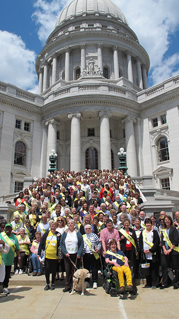In 2019 more than 300 leaders, participants and stakeholders from Aging Advocacy Networks across Wisconsin came together at the Capitol in Madison to celebrate Aging Advocacy Day.