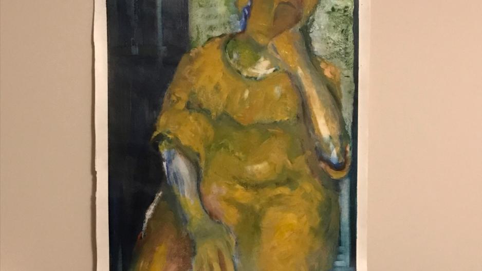 yellow painting of a mother